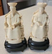 Norleans Handcrafted Italy - Pair Of Chinese Emperor Spiritual Statue Figurines picture