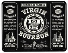 Lot of 10- Vintage Virgin Bourbon Labels. 101 Proof Old Boone Distillery Co. KY picture