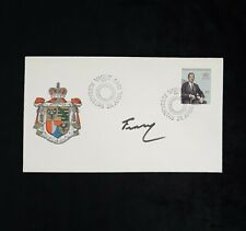 HRH Prince Franz Joseph II Signed Document Stamp Liechtenstein Royalty Autograph picture