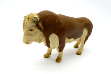 Vintage Schleich Hereford Brown Bull 1999 Retired Farm Animal Figure picture