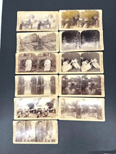 11 Vintage Stereo Cards - Various Countries 3 1/2 x 7