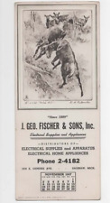 Saginaw Michigan 1947  ink blotter  Fischer & Sons  with an elk battle picture