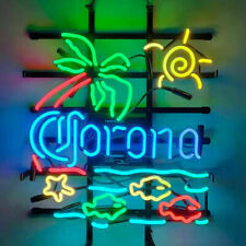 New Corona Extra Macaw Fish Palm Tree Neon Light Sign 20