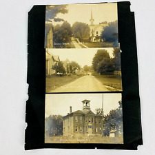 5 Dayton NY RPPC Postcards Railroad Station Main St School House Church RR VTG picture