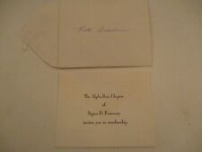 Vintage 1964 University of Michigan Sigma Pi Fraternity Membership Invitation picture