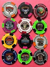Lot of 12 Harley Davidson Full Color Poker Chips (No Duplicates) picture