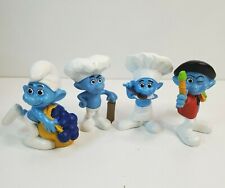 Lot of 4 Smurf Figurines McDonalds Happy Meal Toys Chef 2011 PVC Peyo 3