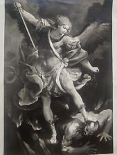 Antique Albumen Archangel Michael Victorious Over Satan.  Plus 2 Postcards picture