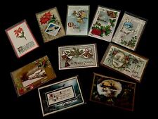 Lot of 10 Vintage~ Antique ~Christmas Holiday Postcards~ 1900's~in Sleeves ~g563 picture