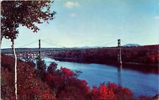 Waldo Hancock Bridge Penobscot River Maine Plastichrome Vintage Postcard picture