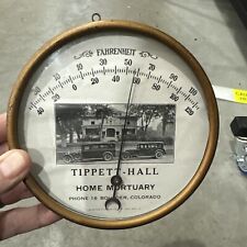 Antique 1920's Graphic Mortuary Thermometer early phone number Colorado picture