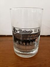 Vintage Nathan’s Famous Hot Dogs 70th Anniversary Collectors Series Glass 1916 picture