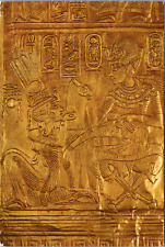 Treasures of Tutankhamun Gold Shrine Egyptian Museum Art Postcard Posted 1976 picture