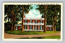 Ellsworth ME-Maine, The Black House Built 1802, Woodlawn  Vintage Postcard picture