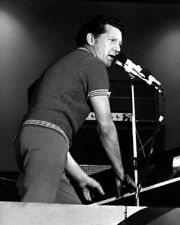 Jerry Lee Lewis on stage 1970's standing playing piano & singing 24x36 poster picture