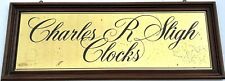 Vintage 1960's CHARLES R SLIGH CLOCKS Advertising Wood & Glass Sign - 39