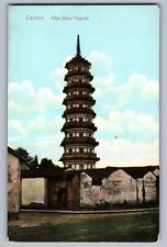 C.1910 CANTON, CHINA 9 STORY PAGODA, STERNBERG QUEEN'S RD HONG KONG Postcard P46 picture