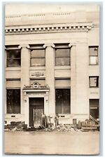 c1910's First National Bank Construction Offices RPPC Unposted Photo Postcard picture