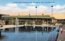 Enlisted Men's Swimming Pool McClellan Field CA Military c1940s Vintage Postcard picture