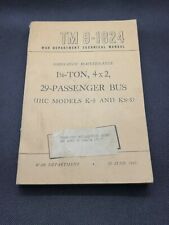 1945 War Department Technical Manual UNCLASSIFIED TM9-1824 29-Passenger Bus WWII picture