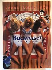 Budweiser Beer  *LARGE POSTER*  Sexy Bikini Girls - Promo ad  Bar Saloon Pic picture