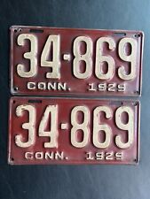 1929 Connecticut License Plate Set Pair 34-869 picture