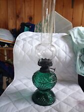 Antique Emerald Green Glass Oil Lamp picture