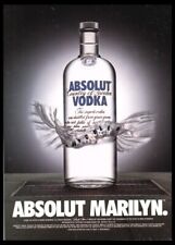 1995 Absolut Marilyn Vodka Bottle art-VTG print ad / mini poster-Marilyn Monroe picture