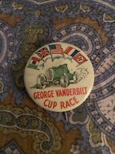 George Vanderbilt Cup Car Race Pinback Button July 5 1937 Rosevelt Raceway NY picture