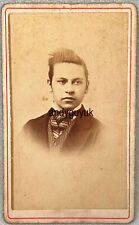 CDV HANDSOME YOUNG MAN BY CHARLES BISKEBORN CHATHAM ANTIQUE PHOTO picture