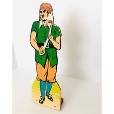 Vintage Die Cut Pirate Swashbuckler Standing Figure Decor Cardboard Wood Base 9