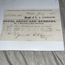 1863 Antique Letterhead Invoice: Mechanics Hall Bldg Worcester MA - EA Goodnow picture