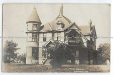 1910 Queen Anne style mansion, Washington, Kansas; history photo postcard RPPC % picture