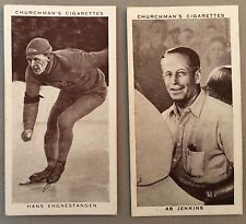 1930s 2 King Speed Churchman Cigarettes Tobacco Trading Card Mormon Meteor Skate picture