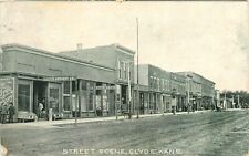 1909 Street Scene, Grocery Store, Clyde, Kansas Postcard picture