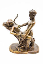 VINTAGE EROTIC VIENNA BRONZE FAUN & NYMPH SIGNED picture