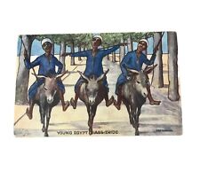 Raphael Tuck Postcard Oilette Young Egypt Sandford Artist Riding Donkeys Arabs picture