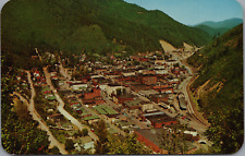 Aerial Wallace ID c50's Cars Railroad Train Station Tracks Town Homes Hills UNP picture