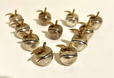 VTG Place Card Holders & Cards Regal Silver Set Of 11 Silver & Gold  Apple picture