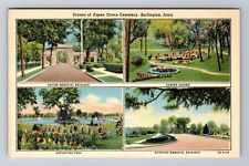 Burlington IA-Iowa, Scenes From Aspen Grove Cemetery, Antique Vintage Postcard picture