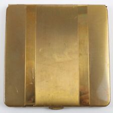 Vintage Compact clamshell brass with Mirror Unmarked 3.25 inch square. Working picture