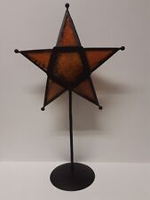 Moravian, Stamped Glass Star Shaped, Small Candle Holder picture