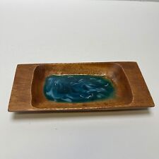 Resin Wood Tray Ocean Waves Design Trinket Dish picture