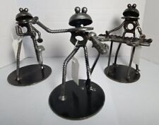 Iron Frog Man Band 3 Figurines Sax Keyboard and Singer Preowned with Stock Tags picture