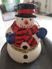 Mr. Christmas Porcelain Snowman Music Box With Ice Skaters picture