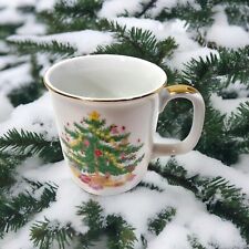 Vintage Christmas Tree Coffee Cup Mug Set of 4 In Box picture
