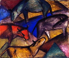 Oil painting abstract nice animals Cows-Franz-Marc  to worldwide picture