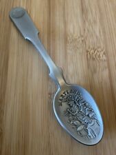 1976 Franklin Mint Newspaper Fishing MARYLAND Colony Pewter Souvenir Spoon 6.5
