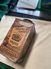 ANTIQUE SAN BLAS GOLDEN CROWN COCOANUT  LITHO TIN CAN LATE 1800'S PHILADELPHA PA picture