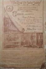 Original Rare Document Certificate Life Saving Beirut Liban Lebanon 1921 picture